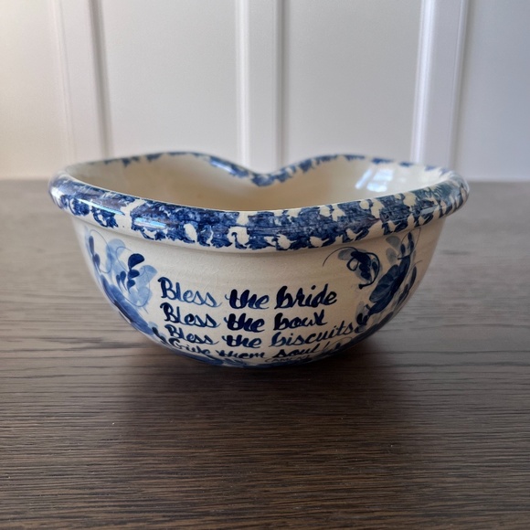 Vintage Marshall Pottery Texas Heart Shaped Bowl Stoneware Rare Find - Picture 1 of 14
